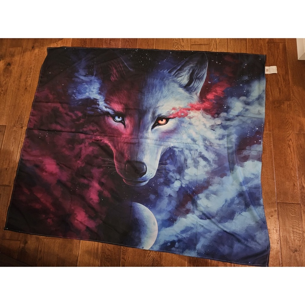 Bedding Outlet Wolf Blanket/wall Hanging 3D Animal Star Wolf Pattern Printed